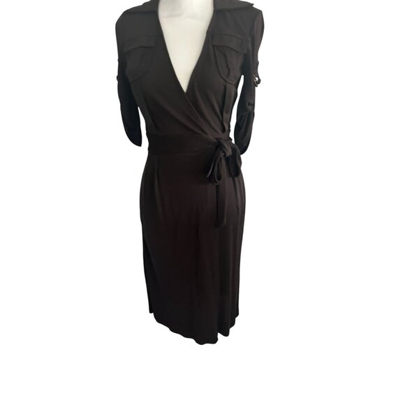 DIANE VON FURSTENBERG DVF Brown Signature Wrap Dress Size 2 - Picture 6 of 8
